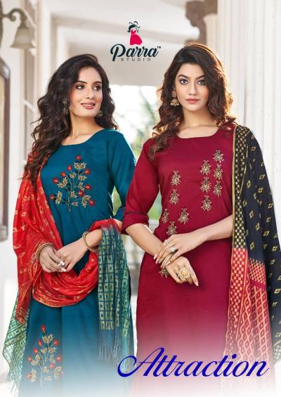 Attraction Vol 1 By Parra Studio Fancy Worked Festive Wear Readymade Suit Collection